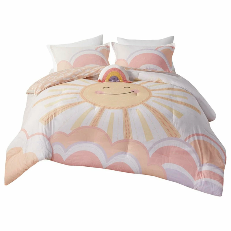 Olliix Urban Habitat Kids Cotton Queen Comforter Set In Yellow And Coral UHK10-0185 1 Olliix Urban Habitat Kids Cotton Queen Comforter Set In Yellow And Coral UHK10-0185