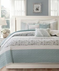 Olliix Madison Park Percale Printed 6-Piece Coverlet Set, Full/Queen -Bare Sales Store 52b1918c0f51b24c 1476 w800 h800 b0 p0