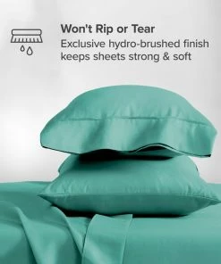 Bare Home Full XL 1800 Microfiber Sheet Set, Turquoise 9 Bare Home Full XL 1800 Microfiber Sheet Set, Turquoise -Bare Sales Store 52b19d5b024db27b 9486 w800 h800 b0 p0