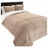 Lavish Home Sherpa/Fleece Comforter Set, Taupe, Full/Queen, 3 Piece