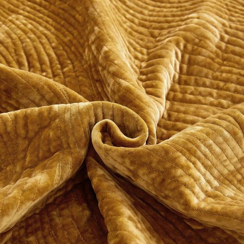 Tache Home Fashion Velvet Dreams Melted Gold Plush Ripple Waves Bedspread, Cal King 3 Tache Home Fashion Velvet Dreams Melted Gold Plush Ripple Waves Bedspread, Cal King - Image 3