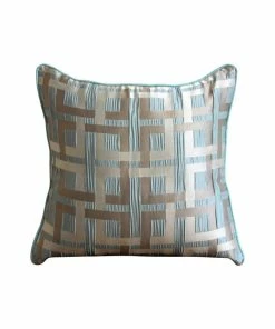 The HomeCentric Green Maze Optic Striped 24"x24" Jacquard Pillow Shams, Opulence
