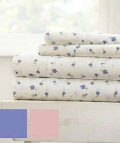 Ienjoy Home Becky Cameron Floral Pattern 4 Piece Bed Sheet Set, Light Blue, Queen -Bare Sales Store 59d1b4c70a56661a 4988 w800 h800 b0 p0
