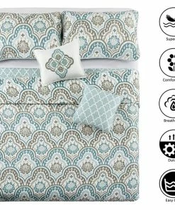BNF Home Tivoli Ikat Quilted 5 Piece Bed Spread Set, Teal Aqua, Floor Touching King 13 BNF Home Tivoli Ikat Quilted 5 Piece Bed Spread Set, Teal Aqua, Floor Touching King -Bare Sales Store 59f1e15e0216e592 6600 w800 h800 b1 p0