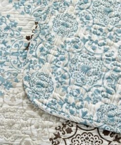 BNF Home Serenta Marina Medallion Quilted 6 Piece Bed Spread Set, Dark Gray / Granite, Ki -Bare Sales Store 5b51470f0216dc92 5951 w800 h800 b0 p0