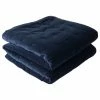 Best Home Fashion Velvet And Cotton Tufted Quilt, Navy, Queen