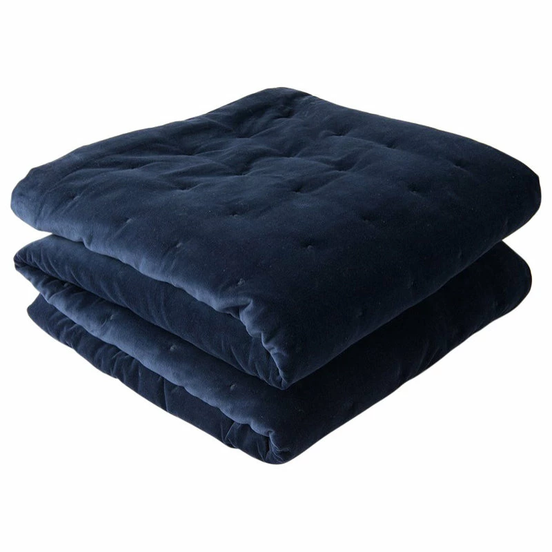 Best Home Fashion Velvet And Cotton Tufted Quilt, Navy, Queen 1 Best Home Fashion Velvet And Cotton Tufted Quilt, Navy, Queen