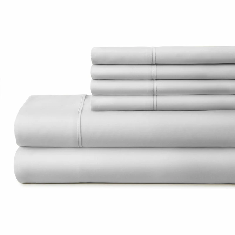 Ienjoy Home Home Collection Ultra-Soft Luxury 6 Piece Bed Sheet Set, King, Light Gray 2 Ienjoy Home Home Collection Ultra-Soft Luxury 6 Piece Bed Sheet Set, King, Light Gray - Image 2