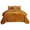 Tache Home Fashion Velvet Dreams Melted Gold Plush Ripple Waves Bedspread, Cal King
