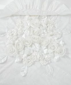 Tache Home Fashion 6-Piece White Sweet Victorian Satin Comforter Bedding Set, King -Bare Sales Store 5cb1371800abd6fd 8058 w800 h800 b0 p0