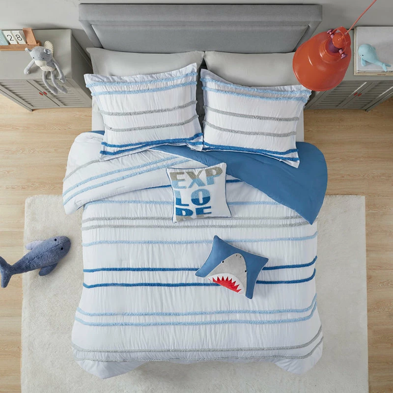 Olliix Kids Haisley Shark Explore Blue Comforter/Duvet Cover Set, Twin, Comforter 5 Olliix Kids Haisley Shark Explore Blue Comforter/Duvet Cover Set, Twin, Comforter - Image 5