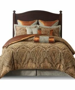 Olliix Hampton Hill Canovia Springs 9 Piece Jacquard Comforter Set, Queen