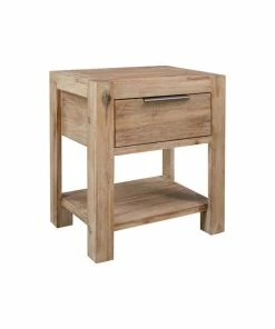 Vida XL International B.V. VidaXL Solid Wood Acacia Nightstand With Drawer Side End Coffee Lamp Table