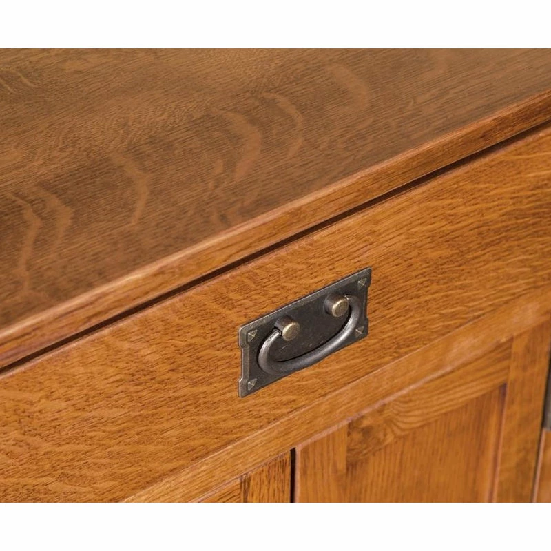 Crafters And Weavers Mission Quarter Sawn Oak 2-Door 1-Drawer Nightstand 4 Crafters And Weavers Mission Quarter Sawn Oak 2-Door 1-Drawer Nightstand - Image 4