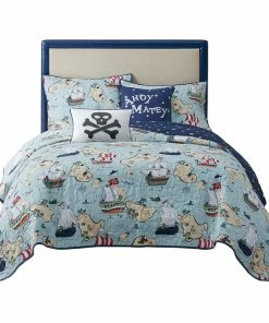 Olliix Kids Pirate Adventure Comforter/Coverlet Set With Dec Pillows, Twin