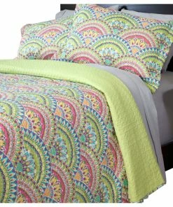 Lavish Home Melanie Printed Quilt Set, King, 3-Piece