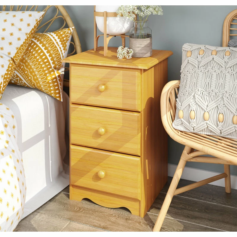 Palace Imports 100% Solid Wood 3-Drawer Night Stand, Honey Pine 2 Palace Imports 100% Solid Wood 3-Drawer Night Stand, Honey Pine - Image 2