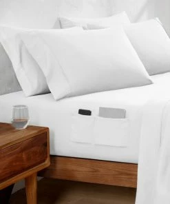 Bare Home Side Pocket Sheet Set, 1800 Ultra-Soft Microfiber, Double, White, King