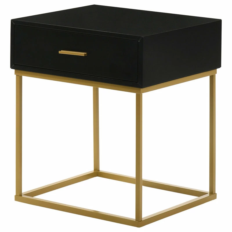 LuXeo USA Catalina 1 Drawer Night Stand, Black 1 LuXeo USA Catalina 1 Drawer Night Stand, Black