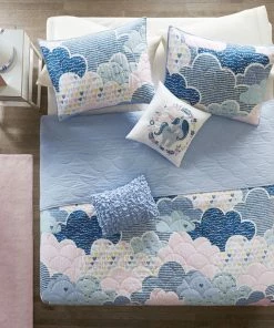 Olliix Kids Cotton Comforter/Duvet Cover/Coverlet Set, Blue, Twin, Coverlet -Bare Sales Store 62e16a1a016dfe33 3404 w800 h800 b0 p0