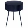 Meridian Furniture Bali Metal Side Table/Nightstand, Navy
