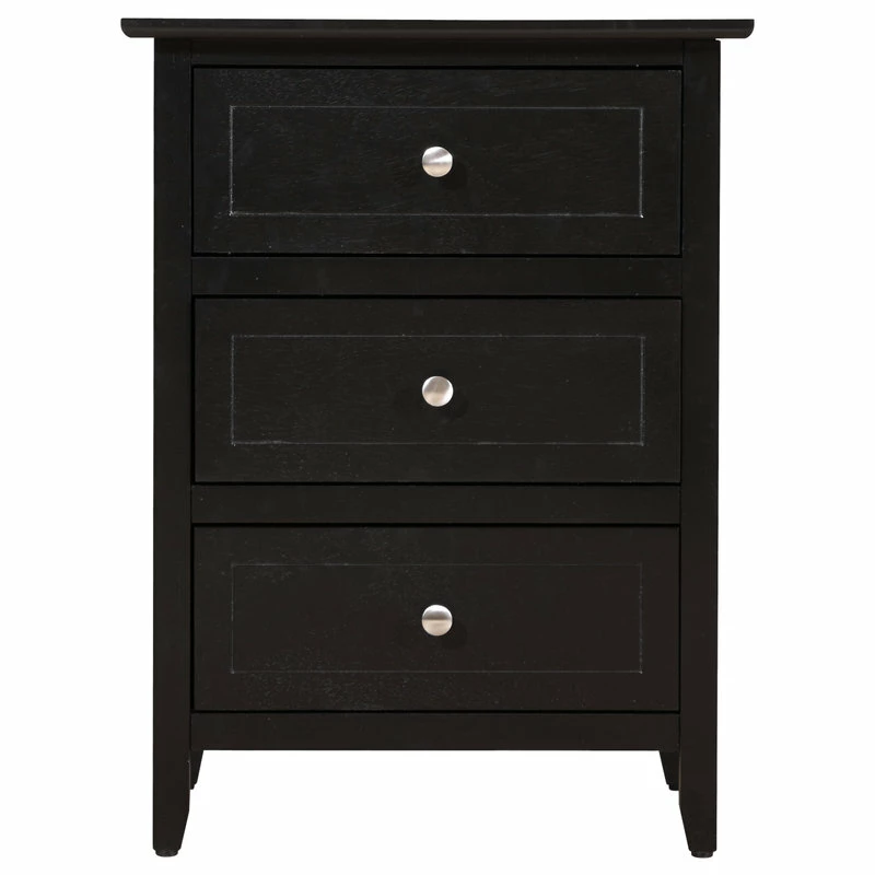 Glory Furniture Drake 3-Drawer Nightstand, Black 3 Glory Furniture Drake 3-Drawer Nightstand, Black - Image 3