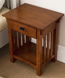 Leick Home Leick Mission Impeccable 1 Drawer Nightstand In Medium Oak -Bare Sales Store 6721f3bb098bac66 4919 w800 h800 b0 p0