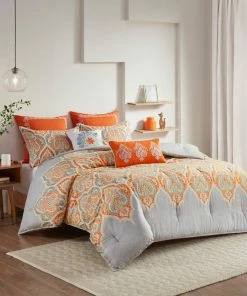 Olliix Madison Park Sateen Printed Comforter 5-Piece Set, King/California King -Bare Sales Store 67a1f382005aa96c 1474 w800 h800 b0 p0