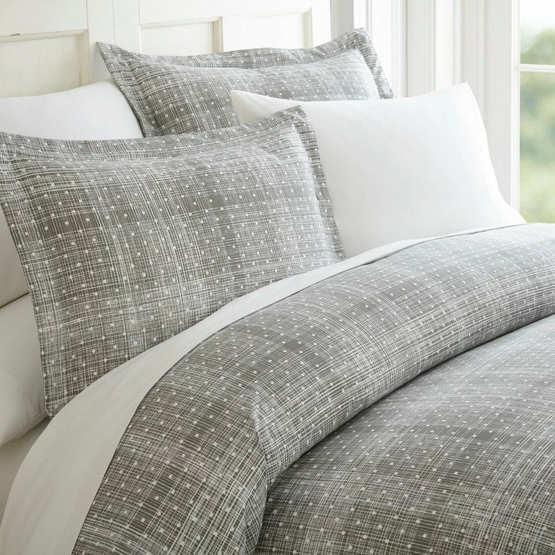 Ienjoy Home Becky Cameron Premium 3 Piece Polka Dot Printed Duvet Cover Set, King, Gray 2 Ienjoy Home Becky Cameron Premium 3 Piece Polka Dot Printed Duvet Cover Set, King, Gray - Image 2