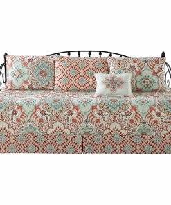BNF Home Bennington Damask 6 Piece Daybed Set, Coral, 75"x39"