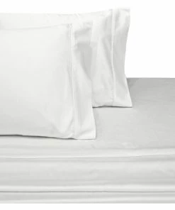 Royal Tradition 2PC 600 TC Solid 100% Cotton Pillowcases, White, Standard