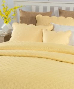 Tache Home Fashion 3-Piece Quilted Yellow Buttercup Puffs Bedspread Set, California King -Bare Sales Store 70a16be50b16fe3f 7147 w800 h800 b0 p0