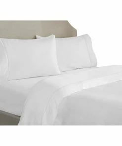 Pointehaven 525TC Long Staple Cotton Sheet Set, White, Queen