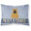 The-store English Bulldog Red Welcome Fabric Standard Pillowcase