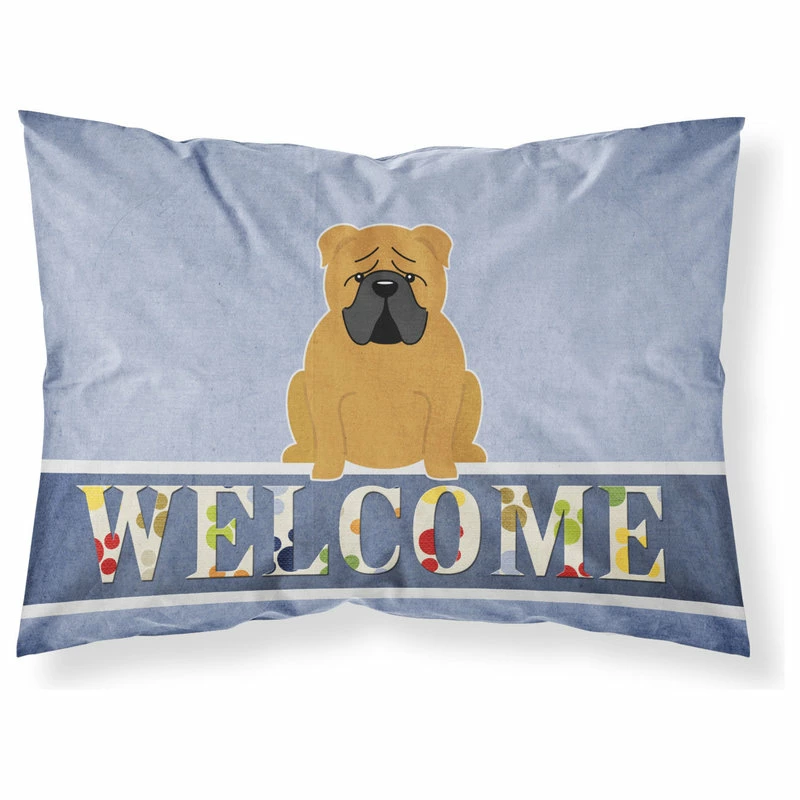 The-store English Bulldog Red Welcome Fabric Standard Pillowcase 1 The-store English Bulldog Red Welcome Fabric Standard Pillowcase