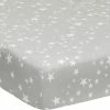 Lambs & Ivy Milky Way Gray/White Stars 100% Cotton Baby Fitted Crib Sheet