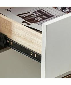 HOMARY Bedroom Nightstand With 2 Drawers, Wood/Stainless Steel, White 16 HOMARY Bedroom Nightstand With 2 Drawers, Wood/Stainless Steel, White -Bare Sales Store 76818c470ef1c58f 5178 w800 h800 b0 p0