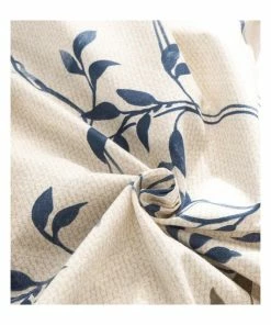 Tache Home Fashion Blue Leaf Vine Cream Poplin Cotton Flat Sheet -Bare Sales Store 7731578e0fade866 0216 w800 h800 b0 p0