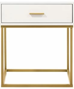 LuXeo USA Catalina 1 Drawer Night Stand, White