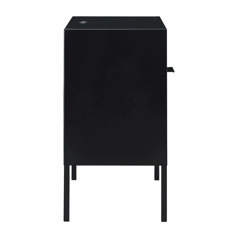Bowery Hill Open Metal Shelf Nightstand With USB Port In Black 5 Bowery Hill Open Metal Shelf Nightstand With USB Port In Black - Image 5