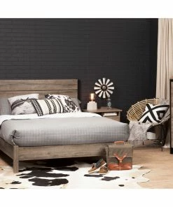 South Shore Furniture South Shore Munich 2-Drawer Nightstand, Weathered Oak And Matte Black -Bare Sales Store 79c1d655083f2660 1869 w800 h800 b0 p0