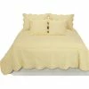 Tache Home Fashion 3-Piece Quilted Yellow Buttercup Puffs Bedspread Set, California King