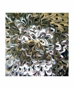 The HomeCentric 3D Textured Sequins Flower 26"x26" Art Silk Silver Euro Sham, Metallic Floral -Bare Sales Store 7aa1004e05160747 1786 w800 h800 b0 p0