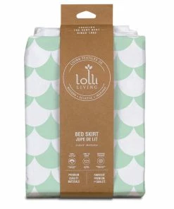 Lolli Living Crib Skirt, Sea Glass Green Scallop