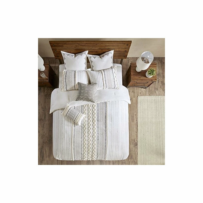 GwG Outlet INK+IVY Cotton Cal King Comforter Mini Set In Ivory Finish II10-995 5 GwG Outlet INK+IVY Cotton Cal King Comforter Mini Set In Ivory Finish II10-995 - Image 5