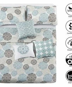 BNF Home Serenta Marina Medallion Quilted 6 Piece Bed Spread Set, Dark Gray / Granite, Ki -Bare Sales Store 80a1df800216dc98 5951 w800 h800 b1 p0