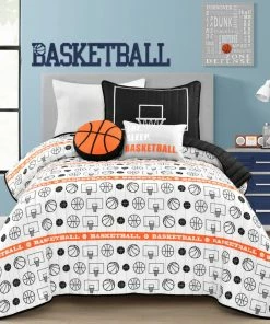 Lush Décor Basketball Game Quilt Set, Black/Orange, Twin, 4 Piece -Bare Sales Store 80b1a2dd0f60ccf8 9629 w800 h800 b0 p0