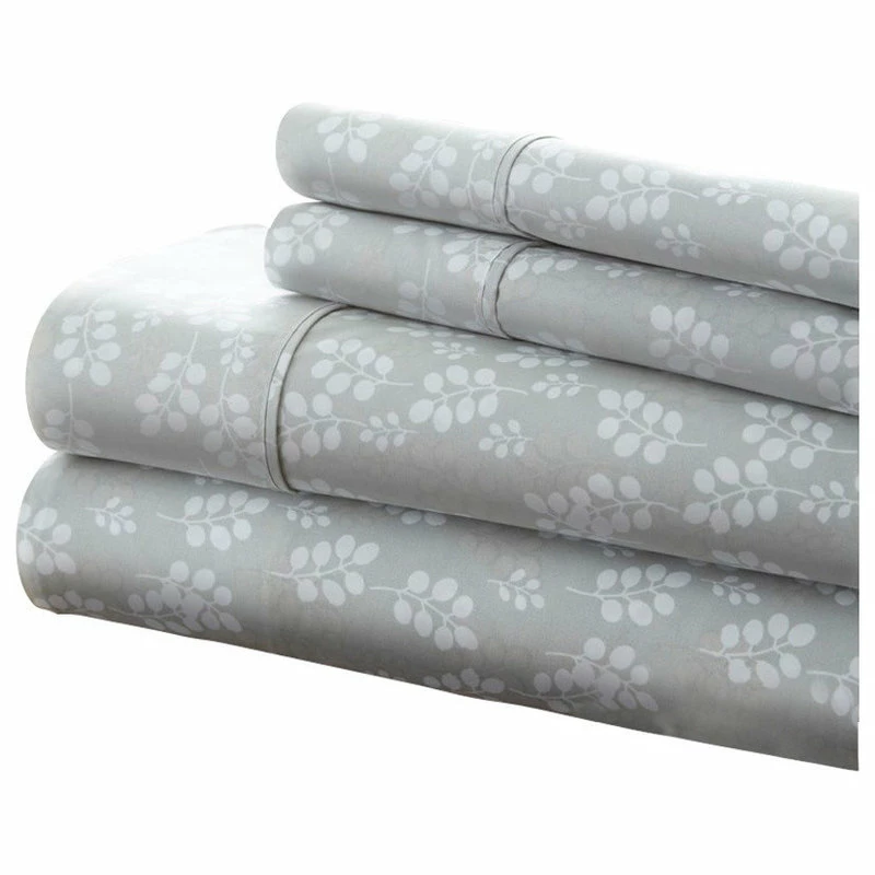 Ienjoy Home Home Collection Premium 4-Piece Wheatfield Printed Bed Sheet Set, Twin, Gray 3 Ienjoy Home Home Collection Premium 4-Piece Wheatfield Printed Bed Sheet Set, Twin, Gray - Image 3