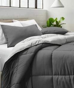 Bare Home Reversible Down Alternative Comforter, Gray / Light Gray, Twin/Twin Xl -Bare Sales Store 81817c3602743e9b 5934 w800 h800 b0 p0