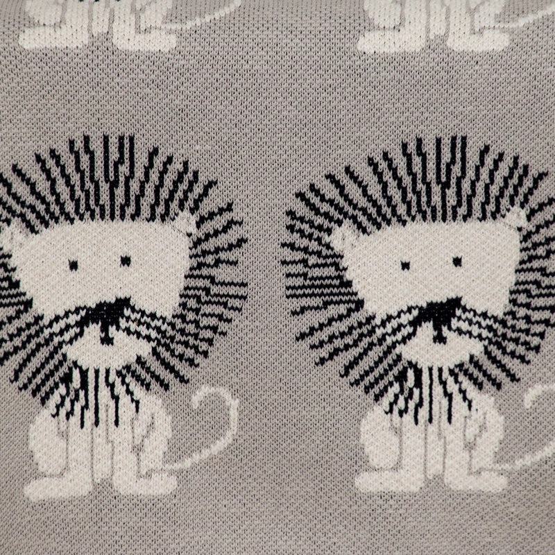 Parkland Collection Lion King Light Grey Knitted Baby Blanket BTRK21165 5 Parkland Collection Lion King Light Grey Knitted Baby Blanket BTRK21165 - Image 5
